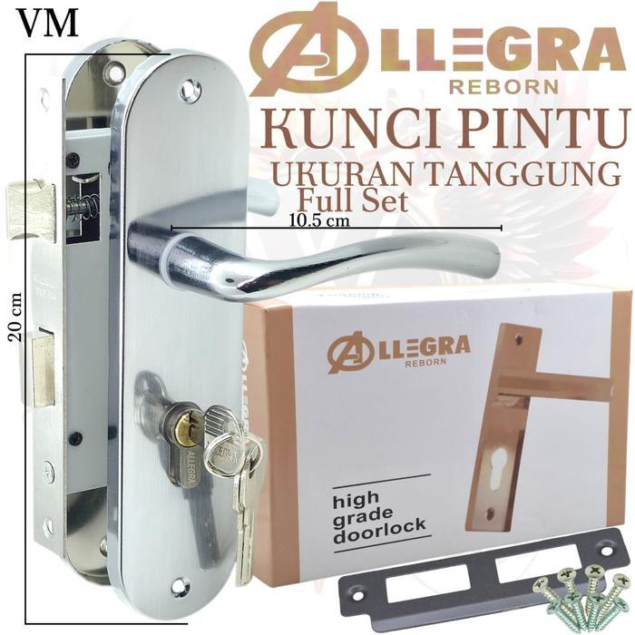 "New" kunci pintu tanggung 20 cm ALLEGRA (VM SN/CP) kunci pintu 1 set