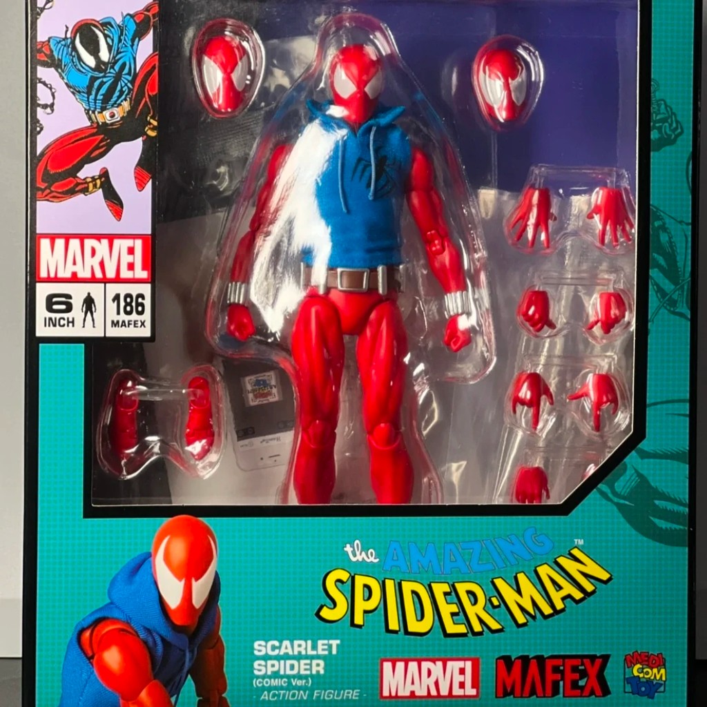 In Stock Ct Toys Anime Action Figure Figurine Scarlet Spider Spiderman Mafex 186 The Amazing