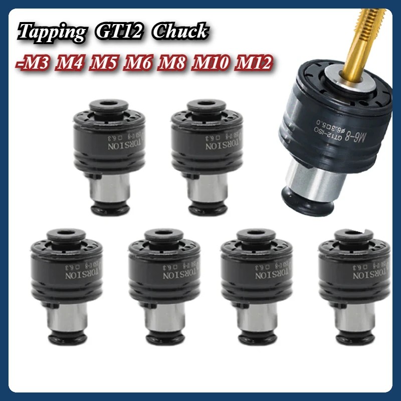 GT12 19mm GT12 M3 M4 M5 M6 M8 M10 M12 ISO/DIN/JIS M3-M12 Set Tapping Collets Chucks Pneumatic