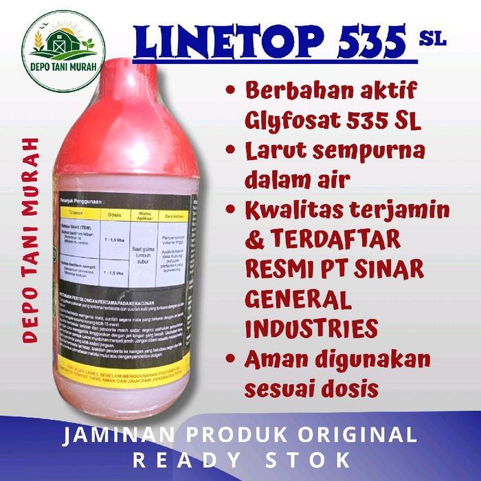 LINE TOP 535 SL Glyfosat 1 Liter Herbisida Sistemik Paling Efektif dan Ampuh, Gulma Mati Total