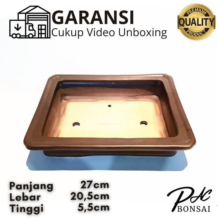 PAC Bonsai Pot Keramik Bonsai Sukulen Kaktus Ukuran Small Medium 26 cm x 20 cm x 5,5 cm Garansi