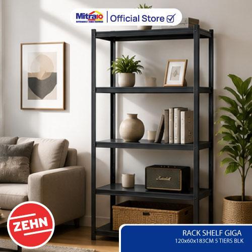 Sale Rak Besi Penyimpanan Rack Shelving Zehn Giga 12060183 Cm 5 Susun Warna Hitam - Proteksi Ganda