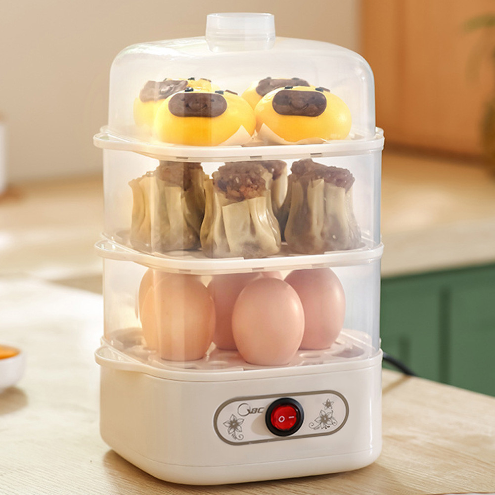 Electric Egg Boiler Cooker Two/Three-Layer Electric Steamer Machine 6 Eggs Multifunction Egg Boiler
