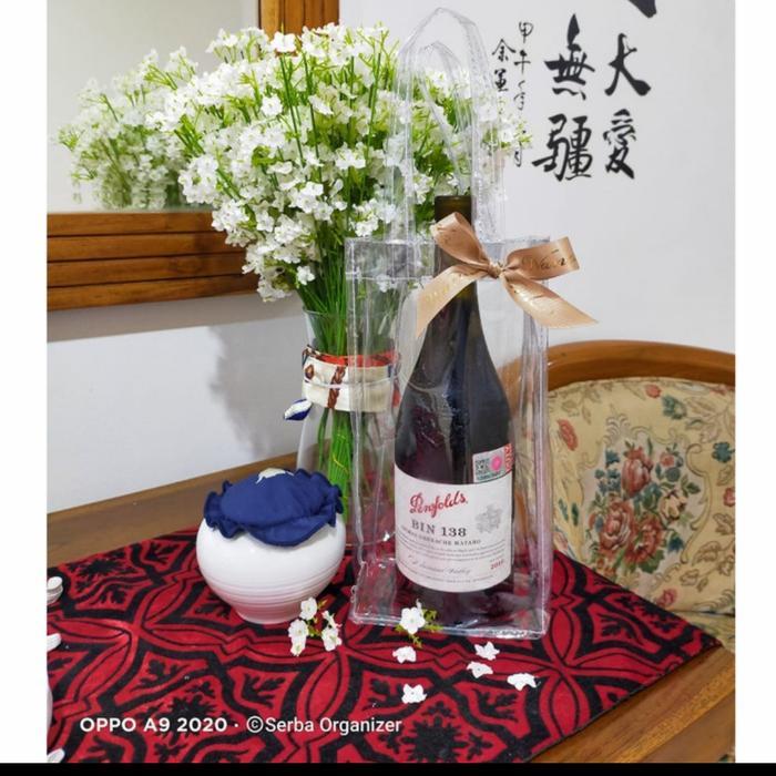 FULL MIKA TRANSPARANT GOODIE BAG TAS BOTOL TAS TOPLESS BAG 10X10 PUTIH