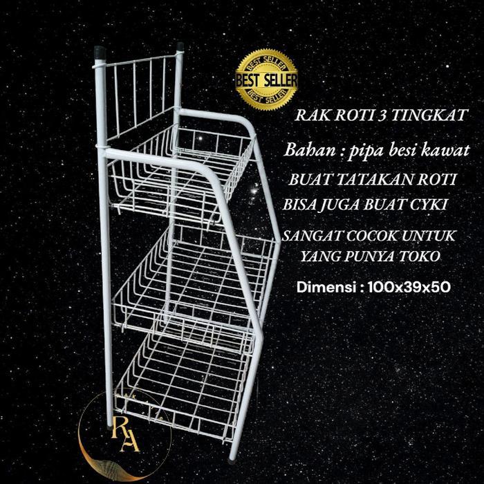 RAK ROTI 3 TINGKAT /RAK TOKO /RAK DISPLAY /RAK MULTIFUNGSI