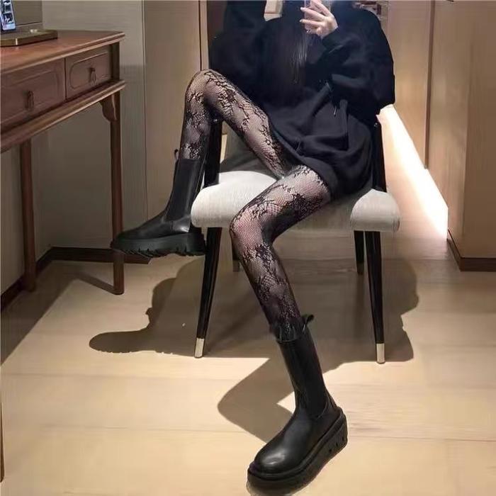 Kaoskaki Stocking Hitam Putih Jaring-Jaring / PANTYHOSE LOVE Jala Stocking Jaring Transparan y