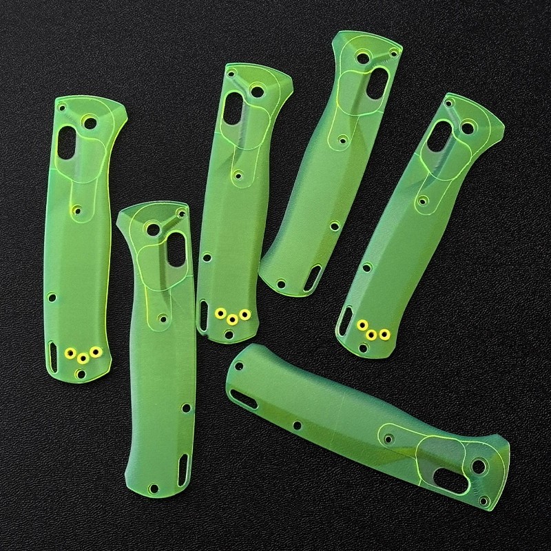 1 Pair Acrylic Material Green Transparent Fold Knife Handle Scales for Benchmade Bugout 535 Knives