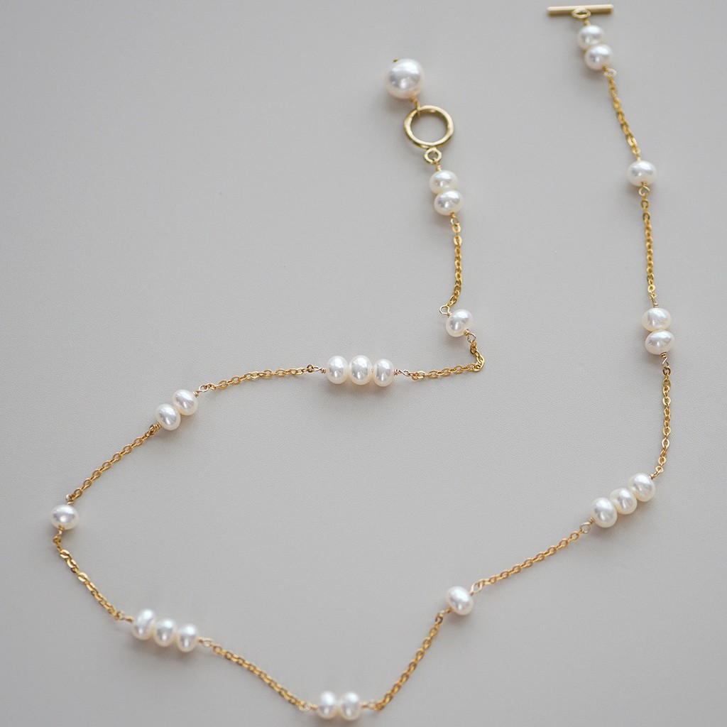 100% Natural Freshwater Pearl 14K Gold Filled Trendy Female Short Choker Chain Necklace Never Fade