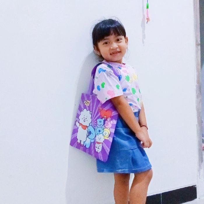 Totebag karakter anak/Tas Anak Printing/Tas Ngaji Anak - Wanita