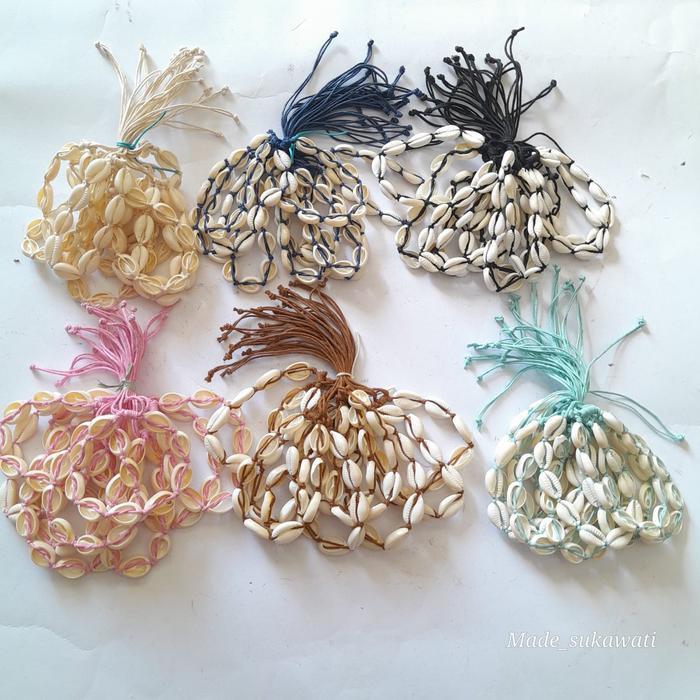 Gelang tali kerang kerajinan tangan aksesoris Bali