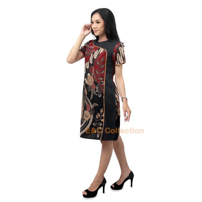 Batik Couple Merak Parang Asimetris - Dress Wanita - Hem Batik - Baju Kondangan - Baju Resepsi -