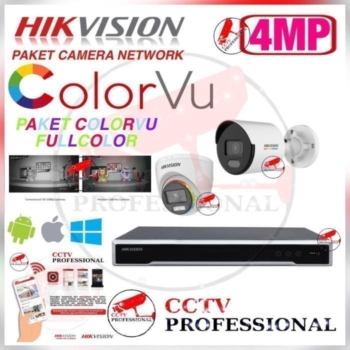 Paket Cctv Hikvision Colorvu 8 Camera 16Ch Camera Network Lengkap 2Tb
