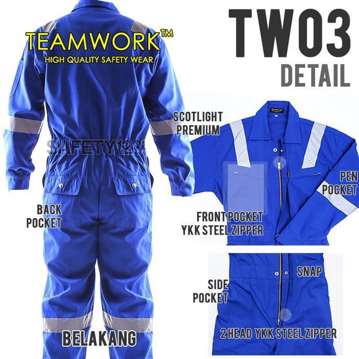TW03 TeamWork Coverall Premium Super Big Size Wearpack Kerja Safety