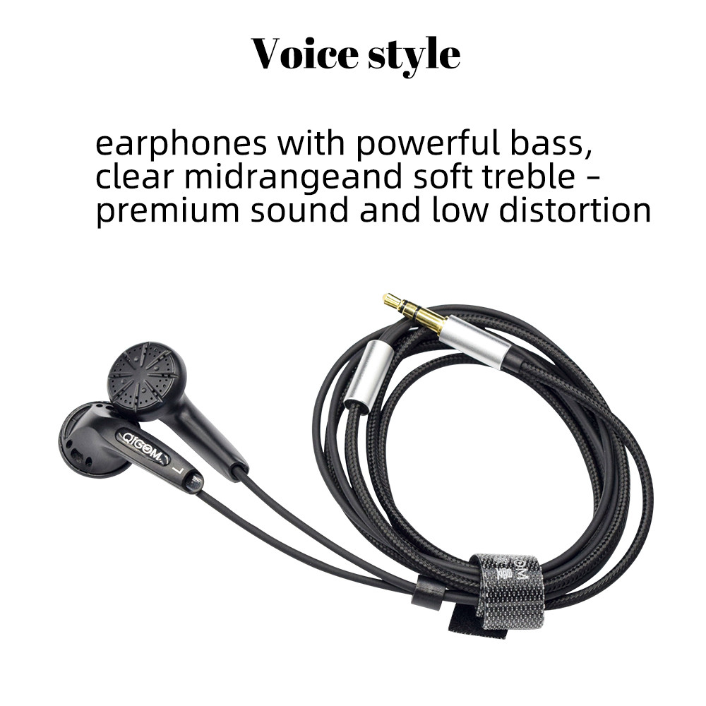 QIGOM S300 300 Flat-head Earbuds HIFI Headsets 108dB 15.4MM Dynamic Coil High Resistance Earphone