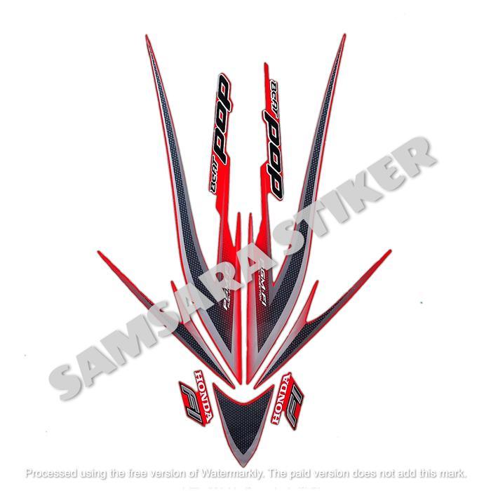 STIKER STRIPING LIS LES BODY MOTOR HONDA BEAT POP 2015 & STRIPING BEAT POP 2015 FULL SET Motorcycle