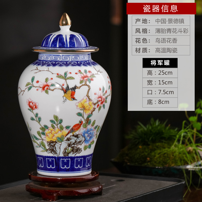 . Jingdezhen Porcelain Vase Qianlong Blue And White Ceramic General -