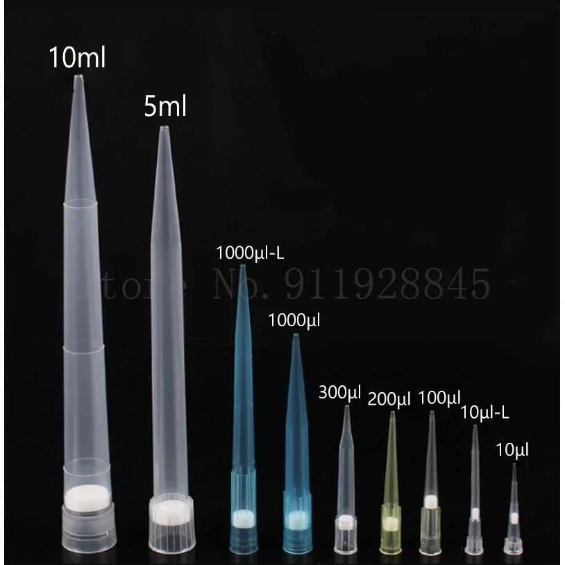 1set Lab 10ul/10ul-L/20ul/50ul/100ul/200ul/300ul/1ml/5ml/10ml Plastic Pipettor Tip Box with Pipette