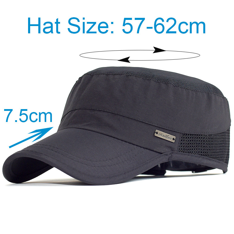 Summer Mesh Outdoor Sport Quick Drying Military Caps Men Breathable Cadet Army Cap Flat Top Hat