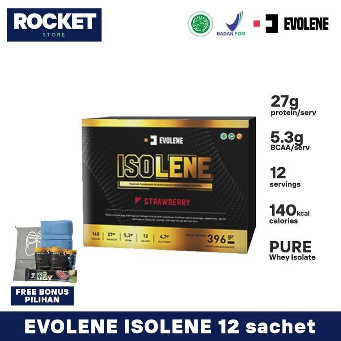 EVOLENE Isolene Whey Protein Isolate 396 gram Rasa Strawberry Stroberi