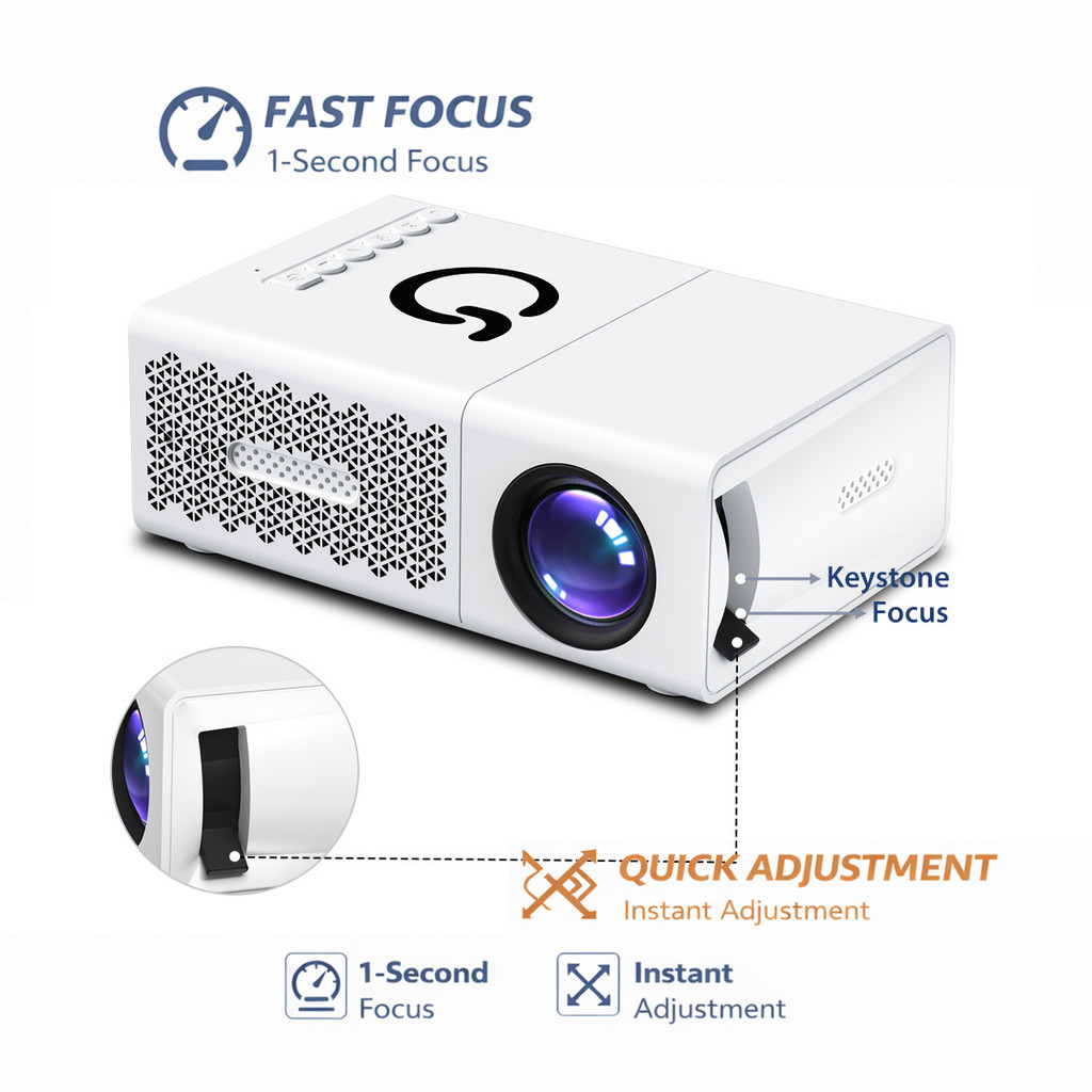 Tragbarer Projektor, LED-Heimkino-Projektor, Mini-Kino, Smart-TV, Beamer, untersttzt 1080P, Full HD,