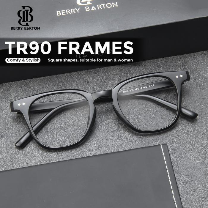 KACAMATA PLASTIK ANTI RADIASI PHOTOCROMIC PRIA FRAME KOTAK BERRYBARTON 636