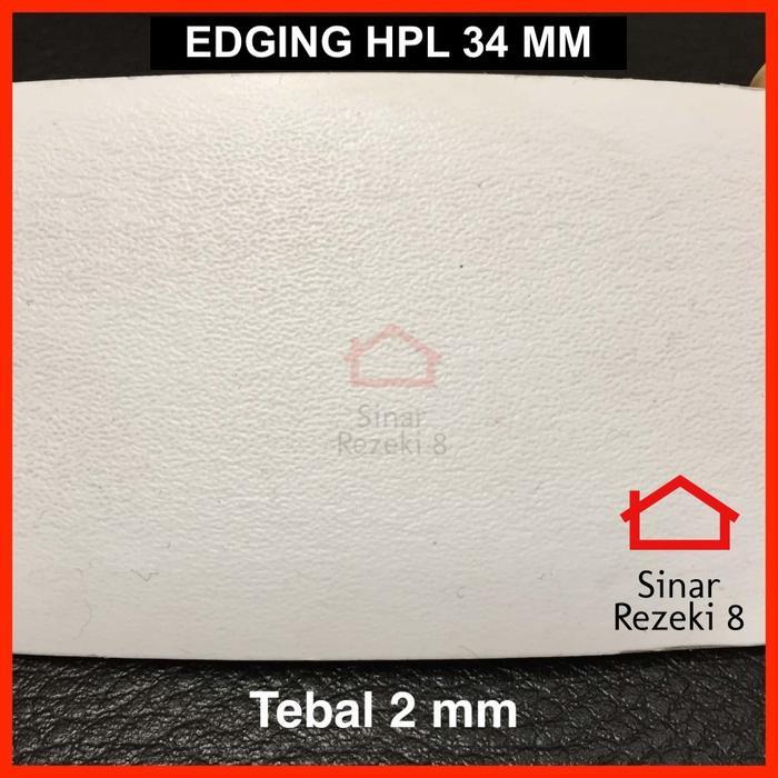 PROMO Edging HPL Putih 34 mm / WHITE Kulit Jeruk Solid taco PVC 502