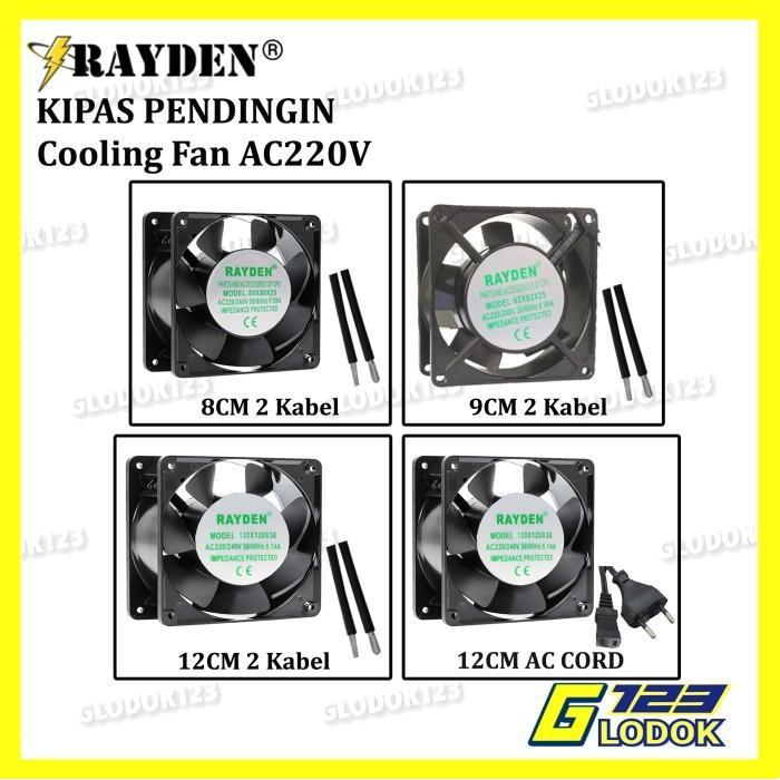 BIGSALE RAYDEN MINI COOLING FAN AC 220V EXHAUST KIPAS PENDINGIN 8 9 12 CM