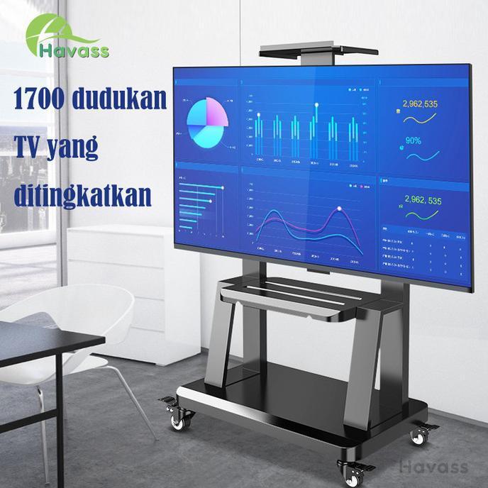 Bracket Standing TV roda dorong LED TV 32"- 75" + Tray PORTABLE RACK