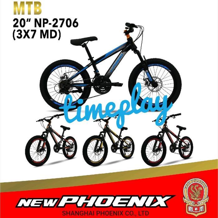 New Phoenix Sepeda Gunung MTB Anak 20 Inch  NP 2706 3x7 speed MD