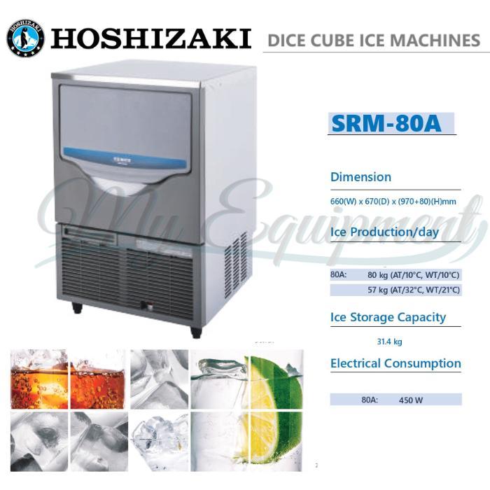 Hoshizaki SRM-80A Mesin Pembuat Es Batu Dadu 72kg/hari, Pendingin Udara