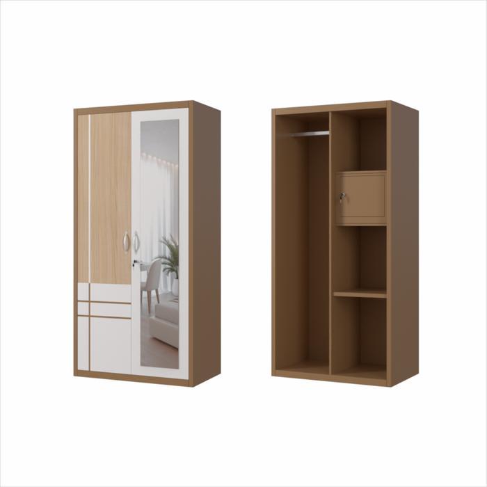Citra Furniture lemari pakaian besi 2 pintu - MOTIF-F, DIRAKIT