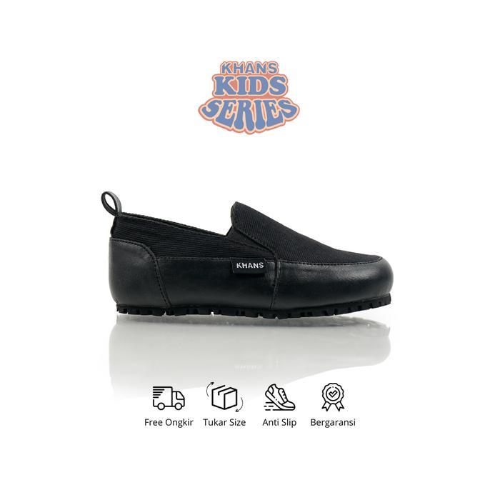 [ Tomkins Warrior Style ] Neymar Black Sepatu Slip On Sneaker Casual Sekolah Anak Laki-Laki Dan