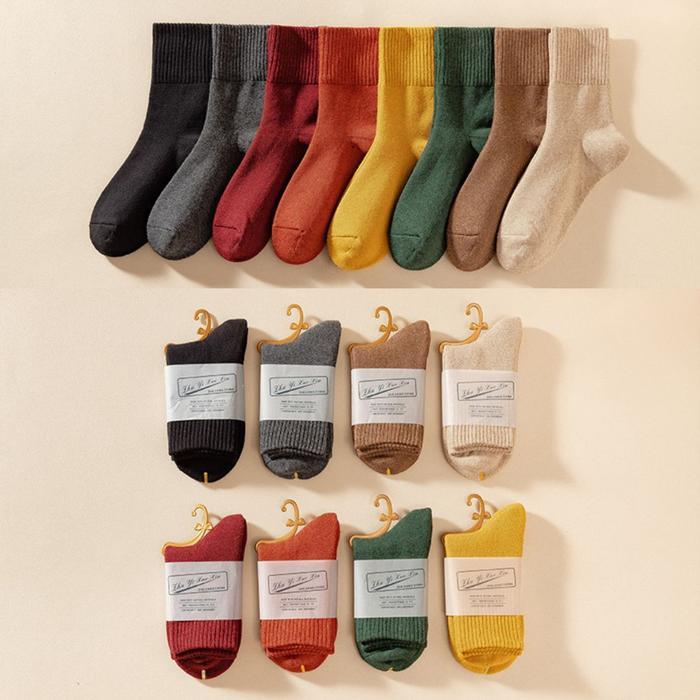 Kaos Kaki Wanita + Kaos Kaki Colorful Tebal + Kaos Kaki Musim Dingin