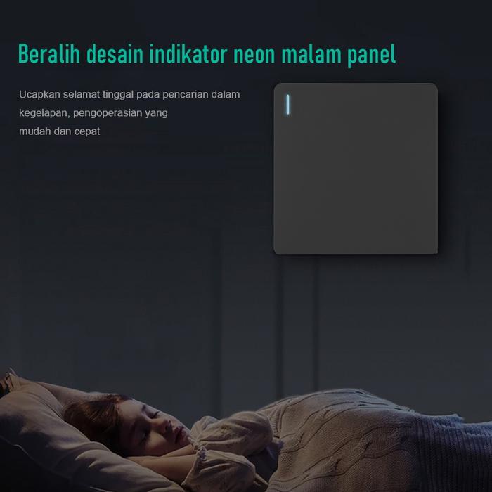 STOP KONTAK DINDING 2 LUBANG HITAM SAKLAR COLOKAN LISTRIK TEMBOK