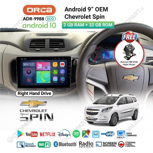 Head Unit Android ORCA Chevrolet Spin Android Double Din Headunit 9"