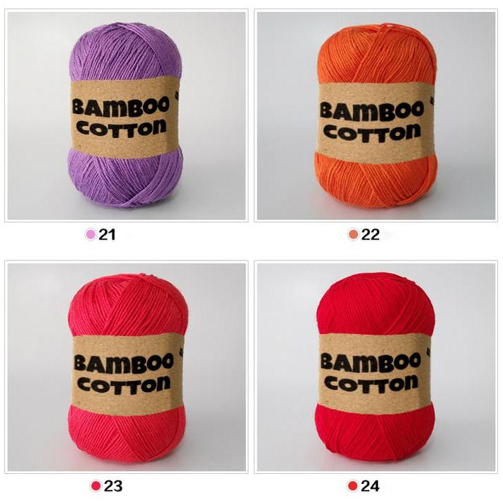 (21-40) Benang Rajut Import Katun Lace Bamboo Cotton