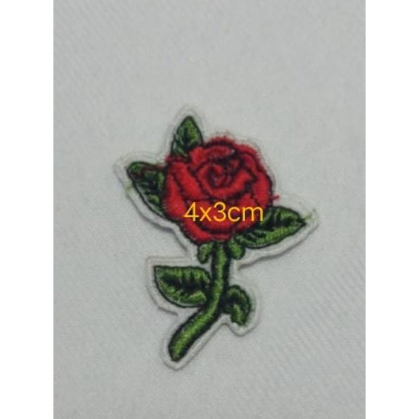 Patch Bordir Bunga Mawar Iron On