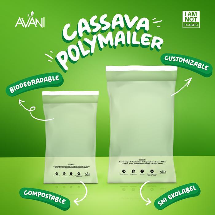 Avani - Cassava Polymailer Small - Kantong Singkong Packing Polymailer Ramah Lingkungan - 50 pcs