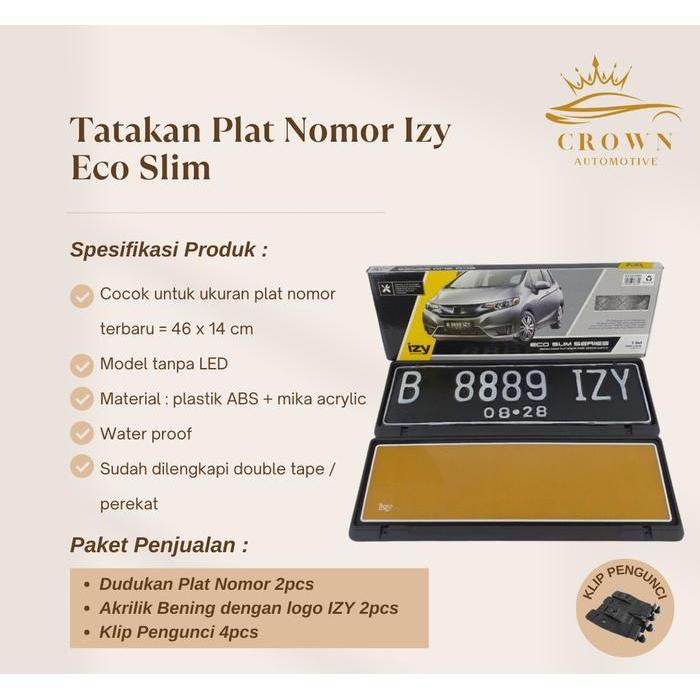 Tatakan Plat Nomor Mobil Izy Eco Slim / Tempat Plat Nomor Mika Izy Eco Slim