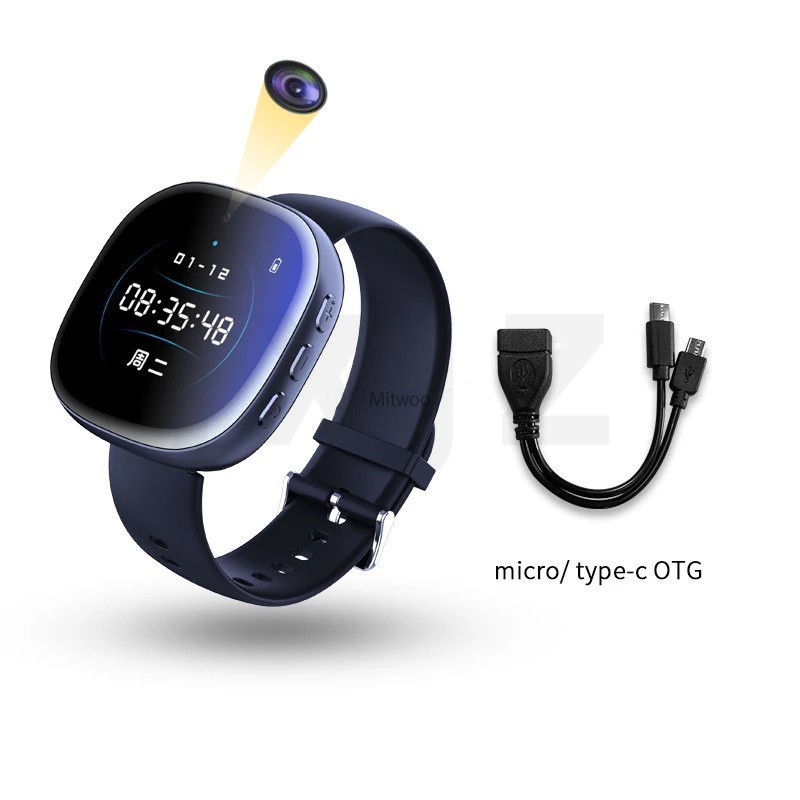 . Smart Watch Bluetooth Connection 1080P Mini Camera Audio Video -