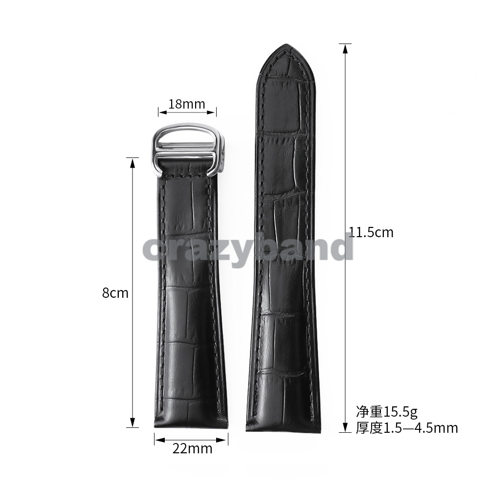 Genuine Leather Watch Strap for Cartier Tank London Solo Business Mens Soft Bracelet High Quality