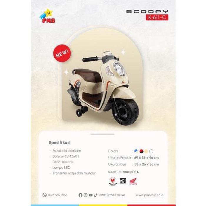 BISA COD MAINAN ANAK MOTOR AKI SCOOPY K611C / MAINAN ANAK MOTOR AKI H