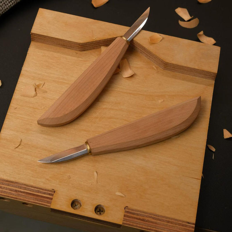 FINE DETAIL WOOD CARVING KNIFE STRAIGHT EDGE TOOL FOR BASSWOOD DC53 STEEL CHERRY WOOD HANDLE CARVING