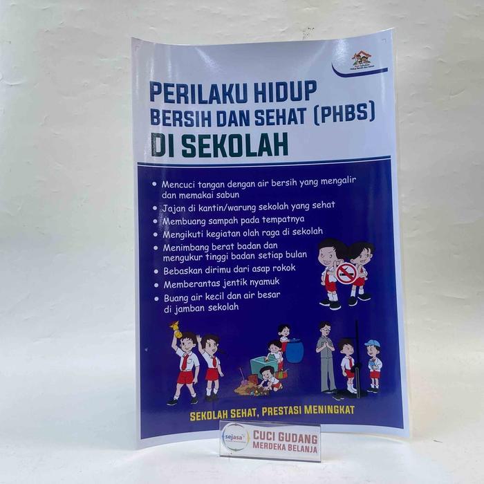 Poster Sekolah, Poster Kesehatan Sekolah, PHBS di Sekolah, Poster Sekolah Biru Poster Kesehatan