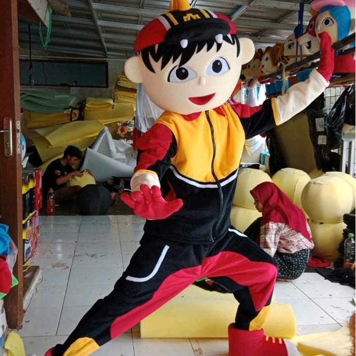 Kostum badut Boboiboy merah