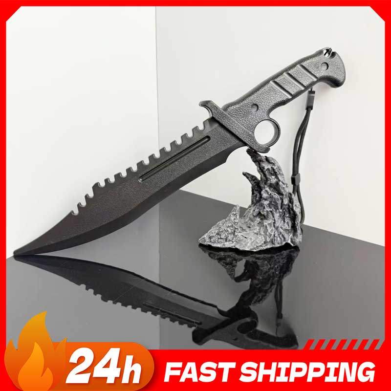 35cm Black Plastic Bowie Knife High Intensity Outdoor Training Props Safety Cosplay Military Knives