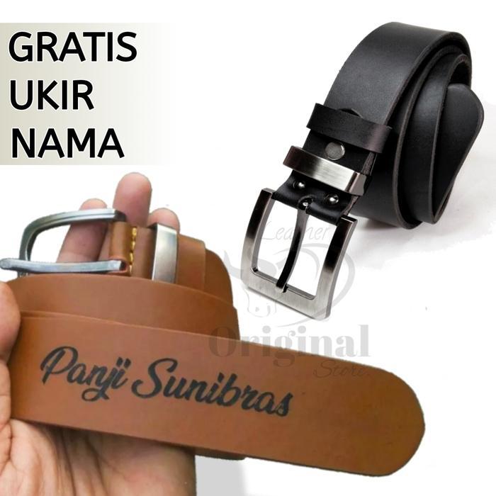 Gesper/Sabuk/Ikat Pinggang Pria Original Kulit Asli Custom Nama