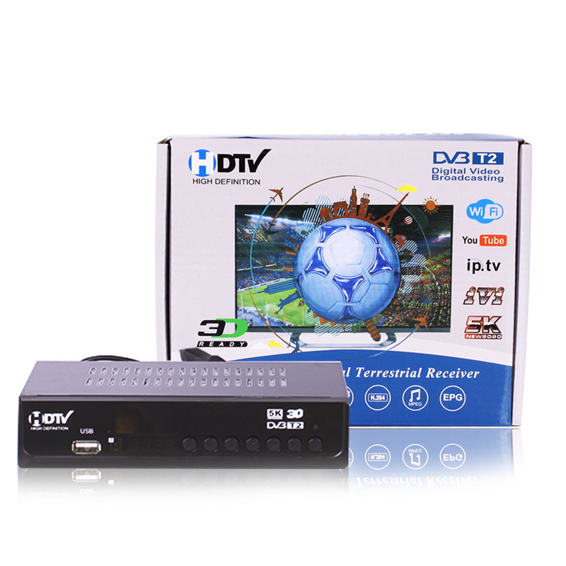 HD Digital Decoder DVB T2 TV Tuner Support H.264 1080P Terrestrial Receiver Support WIFI DVB-C TV