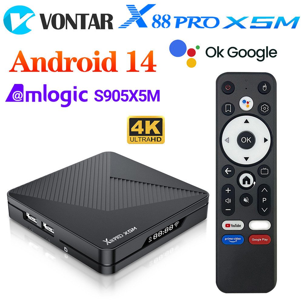 X88 Pro X5M TV Box Android14 Amlogic S905X5M (S905A) Quad-core Cortex-A55 Support 4K Wifi BT5.0