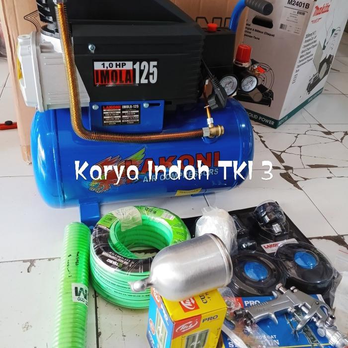 Mesin Kompresor 1HP PK Imola 125 Kompressor Lakoni Pompa Angin Pakai Oli Listrik Compressor 25Liter 